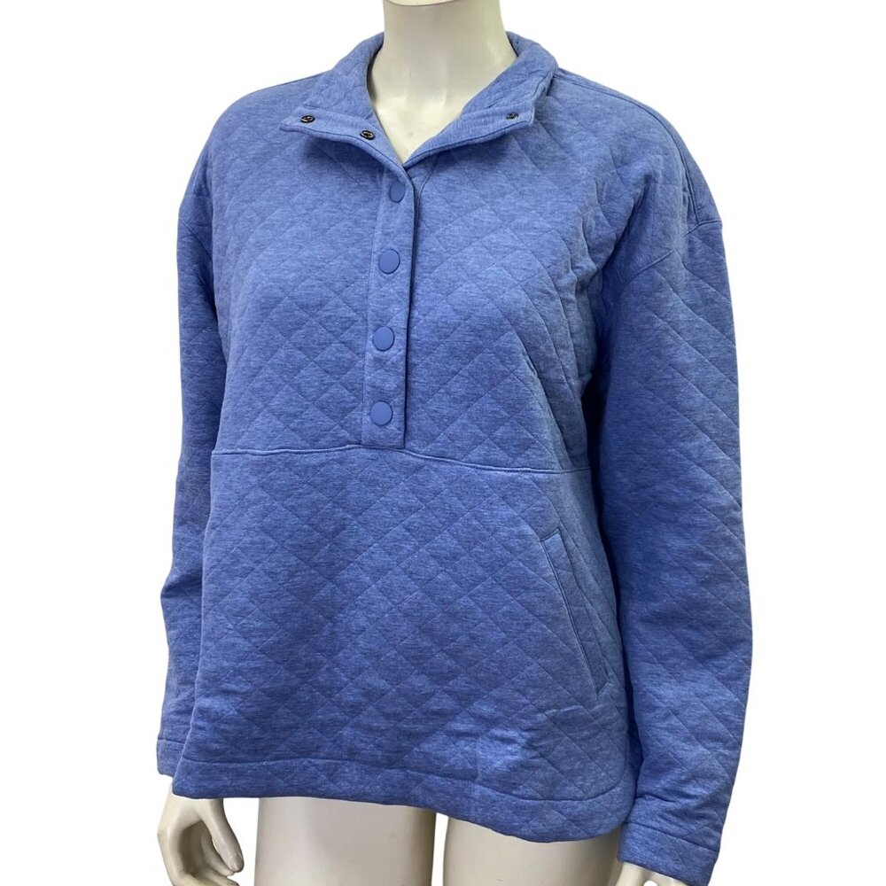 Eddie Bauer $99 Quilted Pull over Blue Md NWT